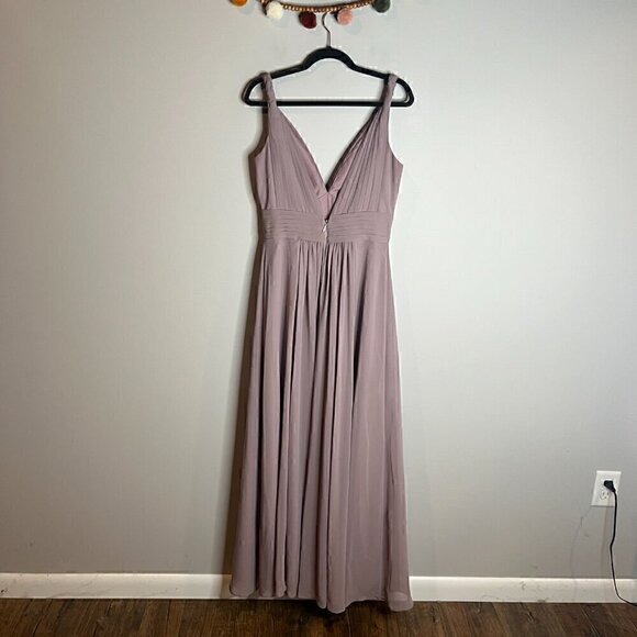 Azazie Maren Dusk Flowy Pleated Chiffon Dress - Picture 4 of 5